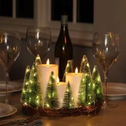 Battery Christmas Wreath Table Centerpiece Decoration