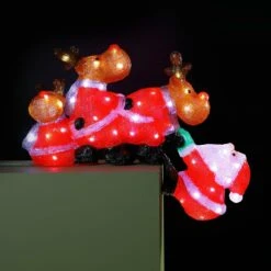 Outdoor Battery Acrylic Reindeer Saving Santa Christmas Figure