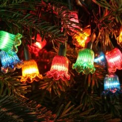 5.8m Outdoor Traditional Canterbury Belles Christmas Tree Fairy Lights. Multi Coloured LEDs