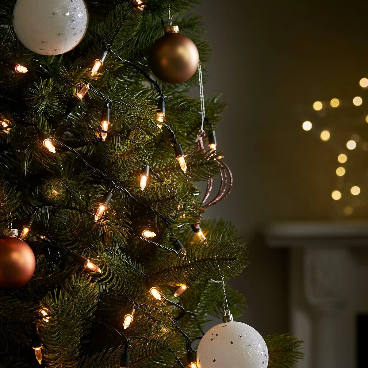 15m Outdoor Christmas Tree Fairy Lights, 120 Antique White LEDs 4 15m Outdoor Christmas Tree Fairy Lights, 120 Antique White LEDs - Image 2