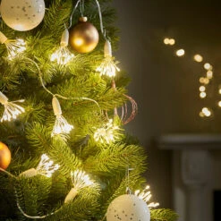 1.8m Outdoor Christmas Firework Fairy Lights, 200 Warm White LEDs