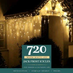 14.3m Multi Function Christmas Icicle Tube Lights, 720 Warm White LEDs