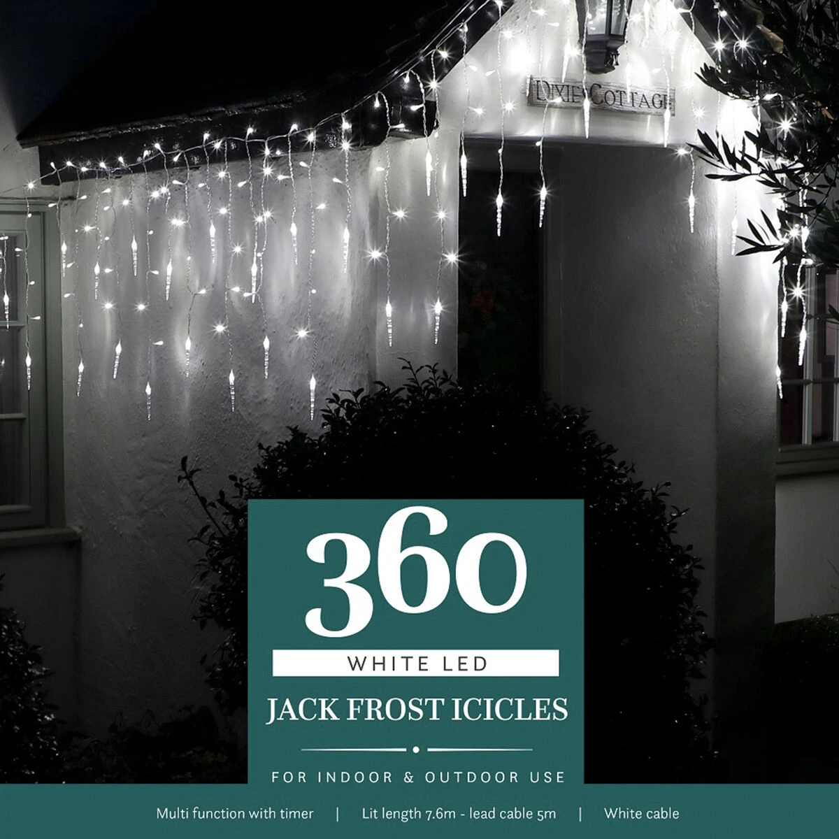 7.1m Multi Function Christmas Icicle Tube Lights, 360 White LEDs 3 7.1m Multi Function Christmas Icicle Tube Lights, 360 White LEDs