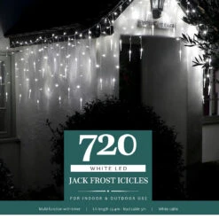 14.3m Multi Function Christmas Icicle Tube Lights, White LEDs