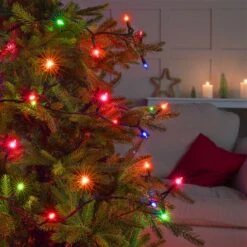 7.4m Indoor Alderbrook Christmas Tree Fairy Lights, 100 Multi Coloured Bulbs