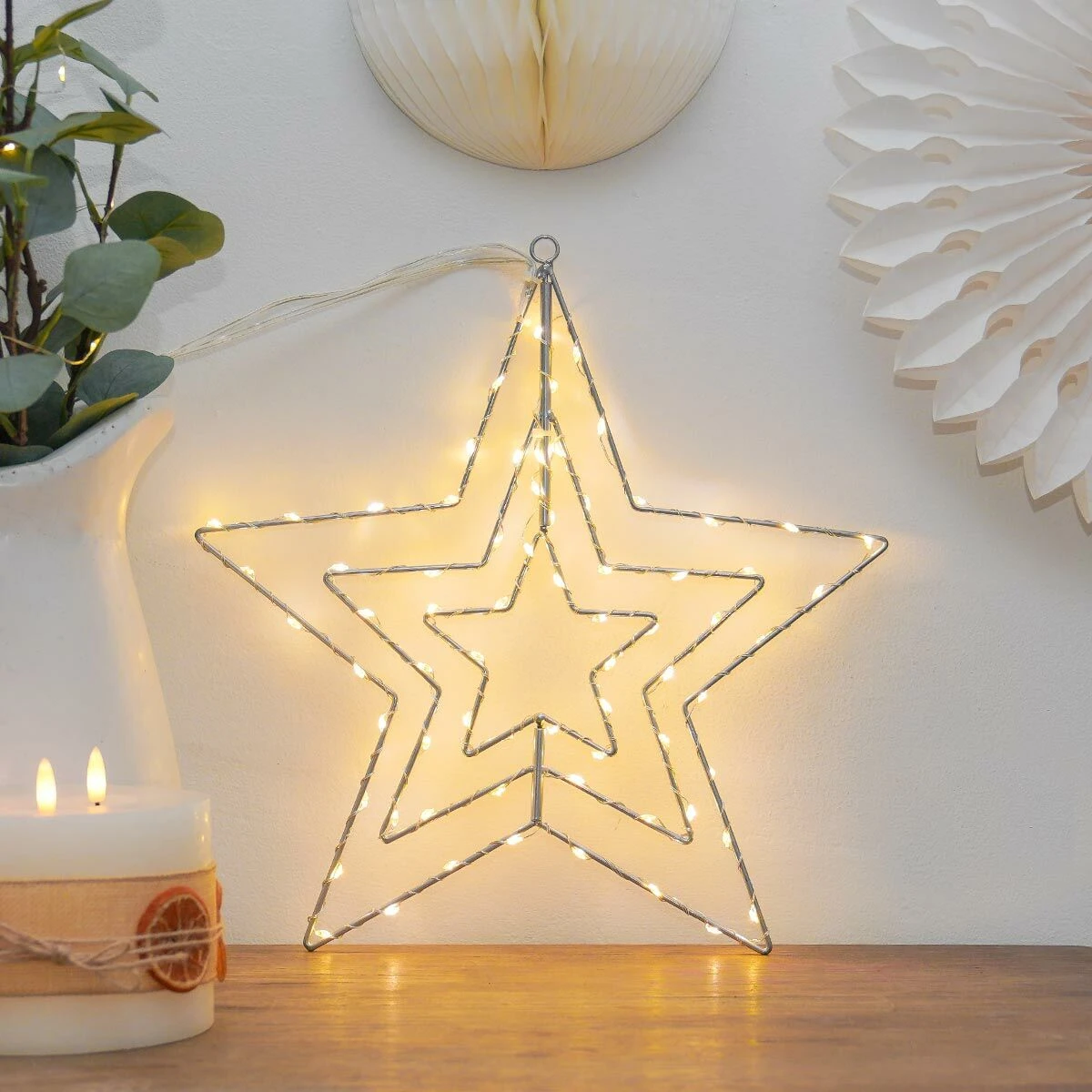 ConnectGo® Outdoor 3 Framed Wire Star Christmas Silhouette, Connectable 6 ConnectGo® Outdoor 3 Framed Wire Star Christmas Silhouette, Connectable - Image 4
