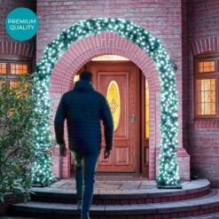 2.5m Outdoor Green Commercial Christmas Pre Lit Archway, Warm White ConnectGo® LEDs -Twinkly Twinkly Store mt112w cg 2