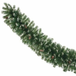 2.7m Frosted Christmas Garland With Pinecones -Twinkly Twinkly Store p006107 1