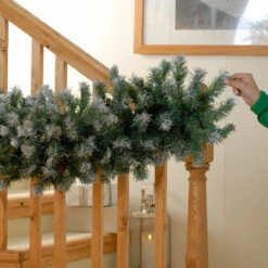 2.7m Frosted Christmas Garland With Pinecones -Twinkly Twinkly Store p006107 2