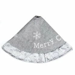 1m Grey Fur Christmas Tree Skirt -Twinkly Twinkly Store p013632 2 1