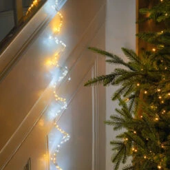2m Christmas Tree Silver Firefly Multi Strand Branch Lights, 200 White & Warm White LEDs