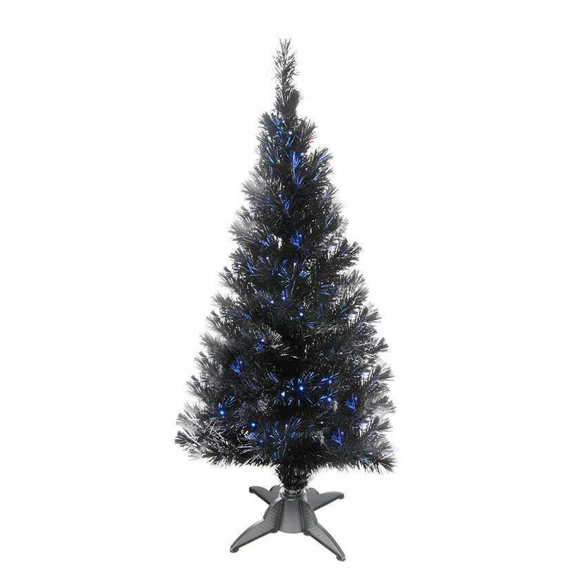 2ft Black Fibre Optic Christmas Tree, White LEDs 5 2ft Black Fibre Optic Christmas Tree, White LEDs - Image 3