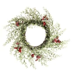 59cm Green Frosted Pittosporum Christmas Wreath