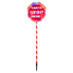 1.1m Outdoor LED Santa Stop Here Sign Christmas Stake Light -Twinkly Twinkly Store p030609 1