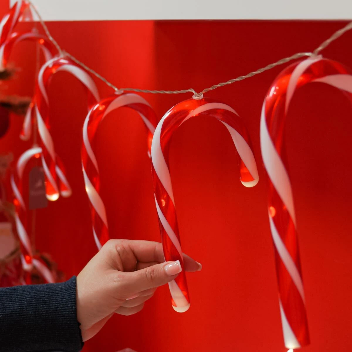 Battery Candy Cane Christmas Fairy Lights 6 Battery Candy Cane Christmas Fairy Lights - Image 4