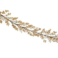 1.3m Gold And White Cluster Berry Christmas Garland 14 1.3m Gold And White Cluster Berry Christmas Garland -Twinkly Twinkly Store p035257 1 1