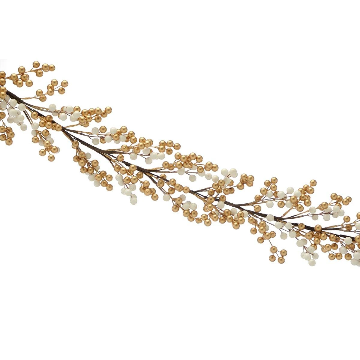 1.3m Gold And White Cluster Berry Christmas Garland 7 1.3m Gold And White Cluster Berry Christmas Garland - Image 5
