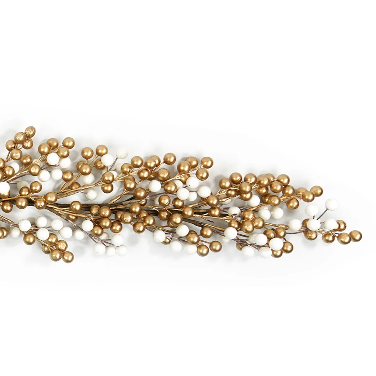 1.3m Gold And White Cluster Berry Christmas Garland 10 1.3m Gold And White Cluster Berry Christmas Garland - Image 8