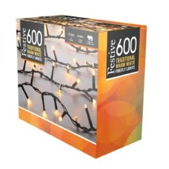 15.5m Indoor & Outdoor Twinkling Christmas Tree Fairy Lights, 600 Warm White LEDs -Twinkly Twinkly Store p036126 1