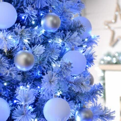 7.7m Outdoor Twinkling Christmas Tree Fairy Lights, 300 Blue & White LEDs
