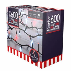 15.5m Outdoor Twinkling Christmas Tree Fairy Lights, 600 Red & White LEDs -Twinkly Twinkly Store p036132 1