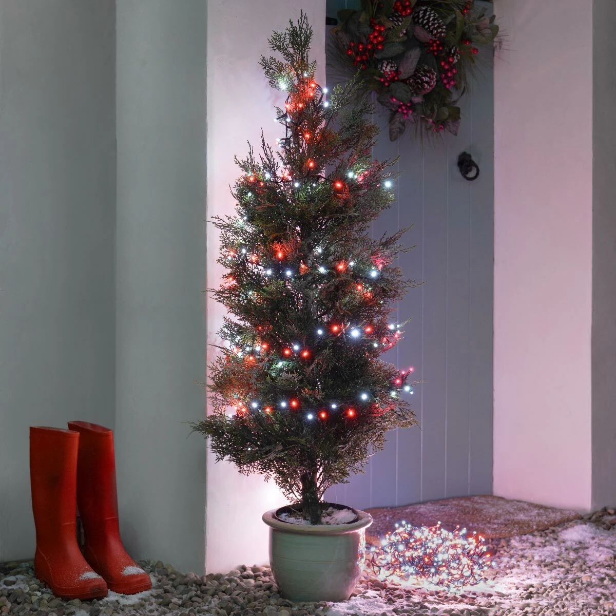 25.9m Outdoor Twinkling Christmas Tree Fairy Lights, 1000 Red & White LEDs 6 25.9m Outdoor Twinkling Christmas Tree Fairy Lights, 1000 Red & White LEDs - Image 4