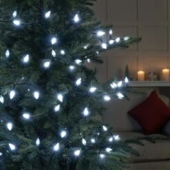 23.9m Indoor & Outdoor Traditional Diamond Christmas Tree Fairy Lights, 400 White LEDs