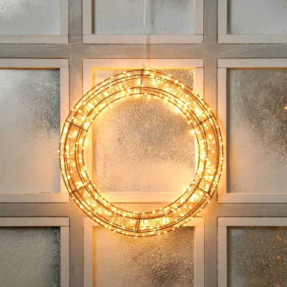 36cm Firefly Wire Wreath Christmas Decoration 5 36cm Firefly Wire Wreath Christmas Decoration - Image 3