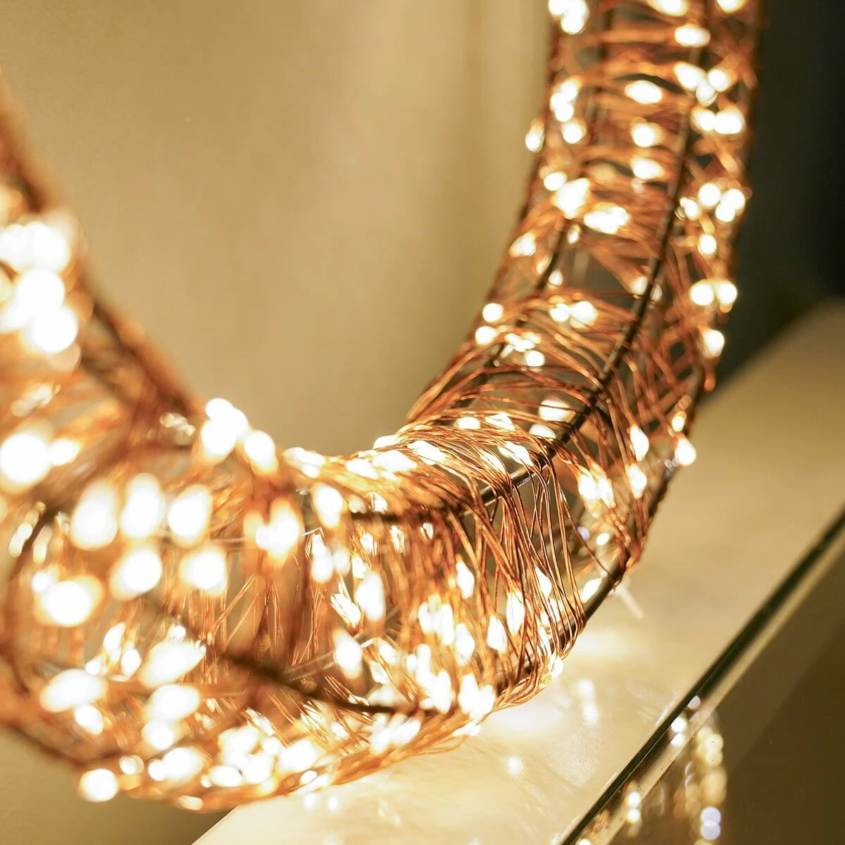 36cm Firefly Wire Wreath Christmas Decoration 4 36cm Firefly Wire Wreath Christmas Decoration - Image 2