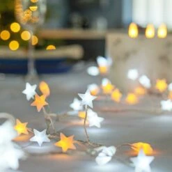 3m Silver Firefly Wire Christmas Tree Star Lights, White And Warm White LEDs -Twinkly Twinkly Store p036445 1