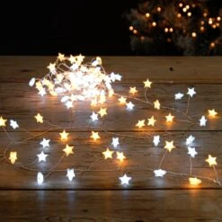 3m Silver Firefly Wire Christmas Tree Star Lights, White And Warm White LEDs -Twinkly Twinkly Store p036445 6