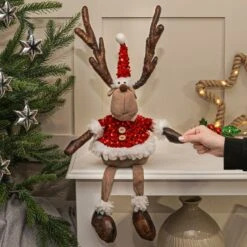 53cm Red Sequin Christmas Reindeer Figure -Twinkly Twinkly Store p036627 3