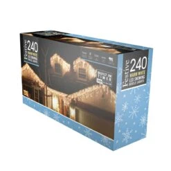 5.8m Christmas Snowing Effect Icicle Lights, 240 Warm White LEDs -Twinkly Twinkly Store p036788 1 2