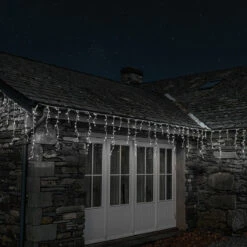 8.8m Christmas Snowing Effect Icicle Lights, 360 White LEDs