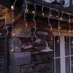 11.8m Christmas Snowing Effect Icicle Lights, 480 Warm White LEDs