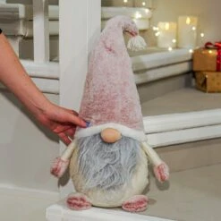 55cm Sitting Pink Hat Gonk Christmas Decoration