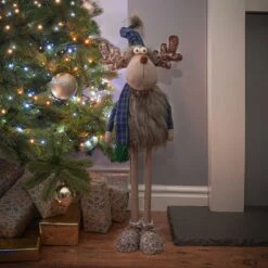 67cm Standing Christmas Reindeer Figure With Telescopic Legs