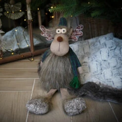 58cm Sitting Dangly Leg Christmas Reindeer Gonk -Twinkly Twinkly Store p039422 4