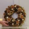 36cm Gold Pinecone And Star Christmas Wreath -Twinkly Twinkly Store p040117 3