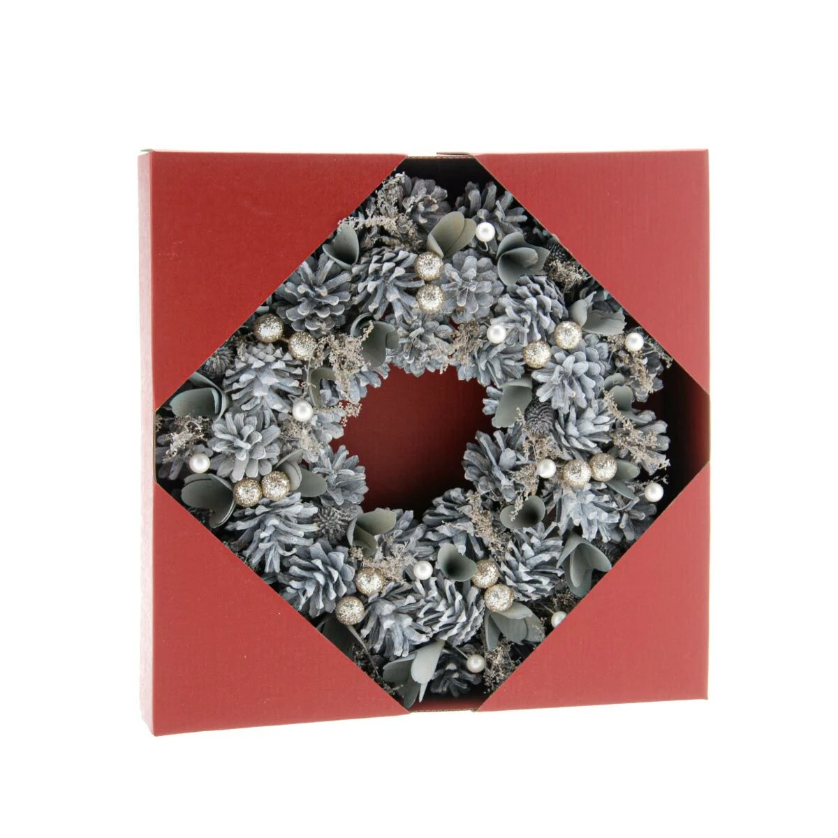 36cm White Pinecone And Gold Berries Christmas Wreath 4 36cm White Pinecone And Gold Berries Christmas Wreath - Image 2
