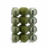 24 X 8cm Sage Green Assorted Shatterproof Christmas Tree Baubles