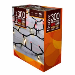 7.7m Outdoor Twinkling Effect Christmas Tree Fairy Lights, 300 Red & Warm White LEDs -Twinkly Twinkly Store p041908 1