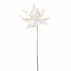 60cm White Glitter Poinsettia Christmas Tree Decoration, 4 Pack -Twinkly Twinkly Store p043601 1