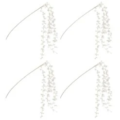 45cm White Glitter Drop Stem Christmas Tree Decoration, 4 Pack 13 45cm White Glitter Drop Stem Christmas Tree Decoration, 4 Pack -Twinkly Twinkly Store p043607 3 1