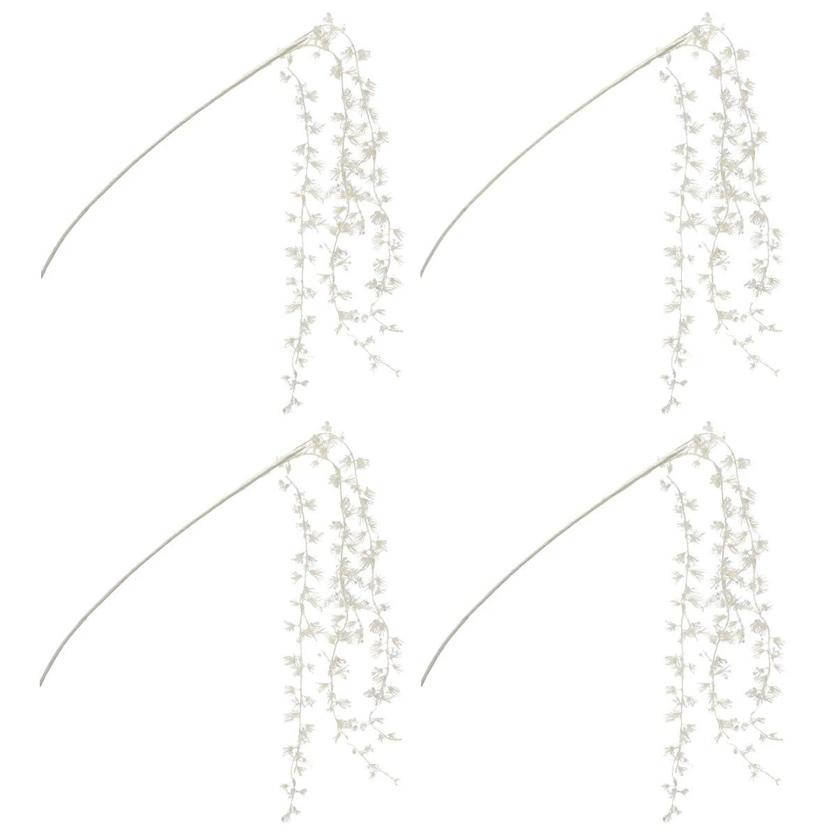 45cm White Glitter Drop Stem Christmas Tree Decoration, 4 Pack 6 45cm White Glitter Drop Stem Christmas Tree Decoration, 4 Pack - Image 4