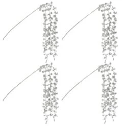 45cm Silver Glitter Drop Stem Christmas Tree Decoration, 4 Pack -Twinkly Twinkly Store p043608 3