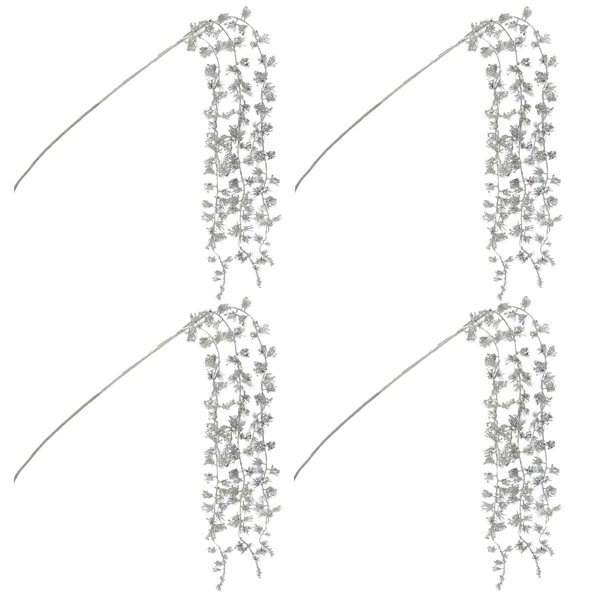 45cm White Glitter Drop Stem Christmas Tree Decoration, 4 Pack 8 45cm White Glitter Drop Stem Christmas Tree Decoration, 4 Pack - Image 6