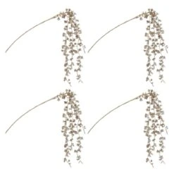 45cm White Glitter Drop Stem Christmas Tree Decoration, 4 Pack 17 45cm White Glitter Drop Stem Christmas Tree Decoration, 4 Pack -Twinkly Twinkly Store p043609 3 1