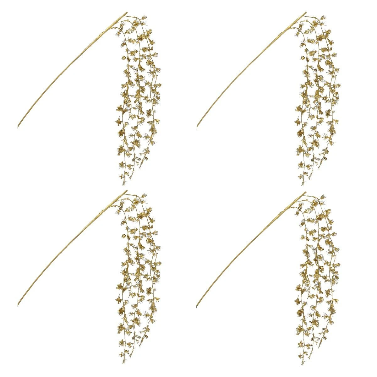 45cm White Glitter Drop Stem Christmas Tree Decoration, 4 Pack 4 45cm White Glitter Drop Stem Christmas Tree Decoration, 4 Pack - Image 2