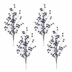56cm Navy Berry Spray Christmas Tree Decoration, 4 Pack -Twinkly Twinkly Store p043615 4